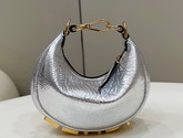 Fendi Nano Fendigraphy Silver Leather Charm Replica