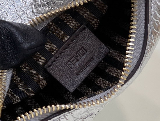 Fendi Nano Fendigraphy Silver Leather Charm Replica