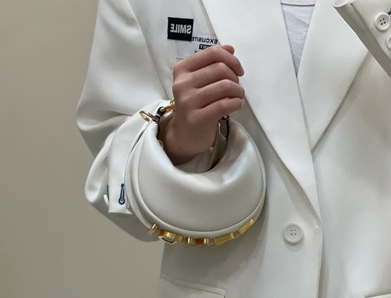 Fendi Nano Fendigraphy White Leather Charm Replica