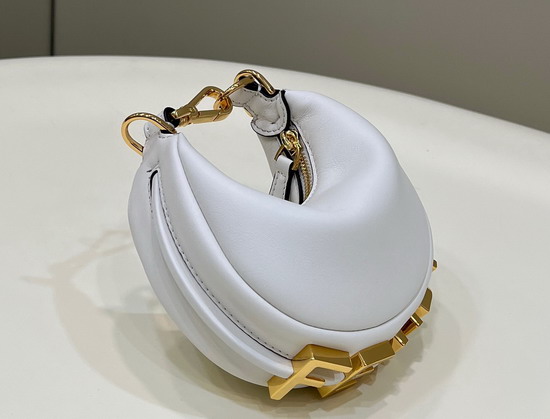 Fendi Nano Fendigraphy White Leather Charm Replica