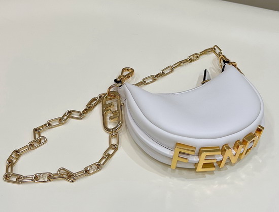 Fendi Nano Fendigraphy White Leather Charm Replica