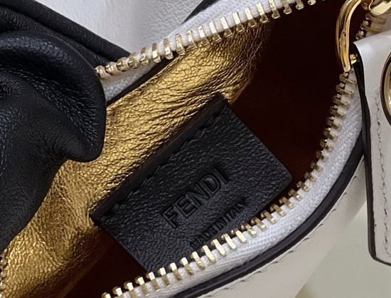 Fendi Nano Fendigraphy White Leather Charm Replica