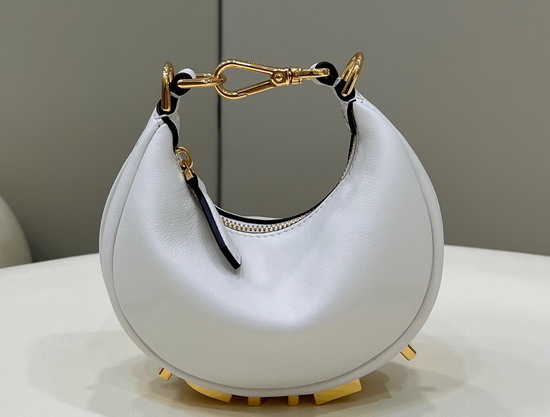 Fendi Nano Fendigraphy White Leather Charm Replica