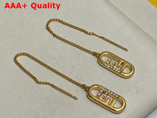 Fendi O Lock Earrings Gold Colored Earrings Replica