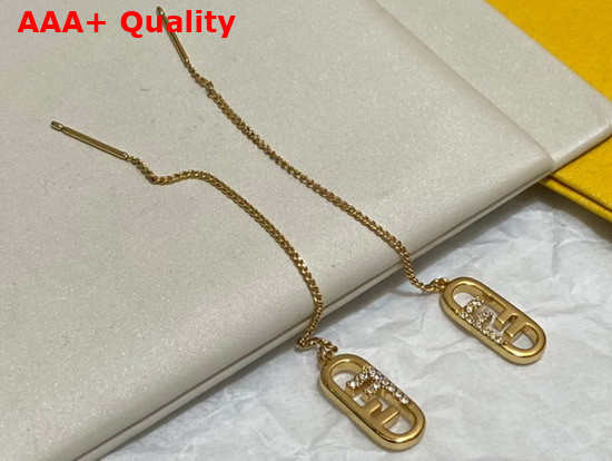 Fendi O Lock Earrings Gold Colored Earrings Replica