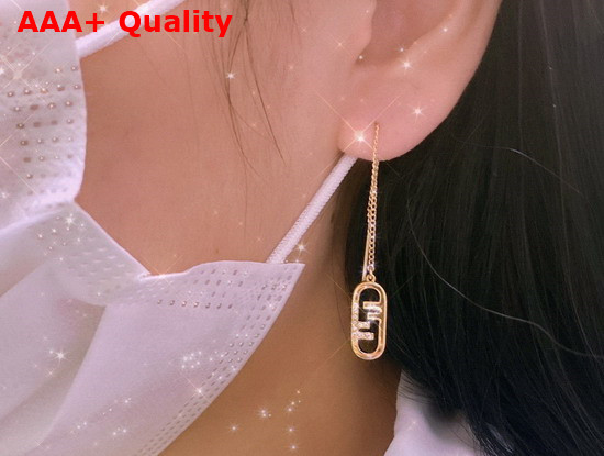Fendi O Lock Earrings Gold Colored Earrings Replica