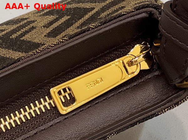 Fendi O Lock Swing Brown FF Fabric Pouch Replica