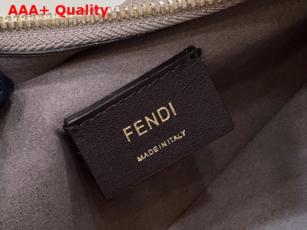 Fendi O Lock Swing Dove Gray Tapestry Fabric Pouch Replica