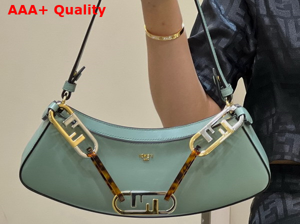 Fendi O Lock Swing Mint Green Leather Pouch Replica