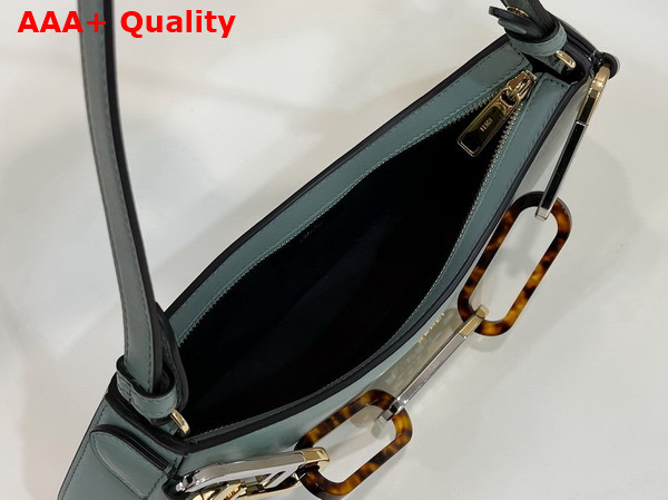 Fendi O Lock Swing Mint Green Leather Pouch Replica