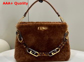 Fendi O Lock Zipper Brown Sheepskin Bag Replica