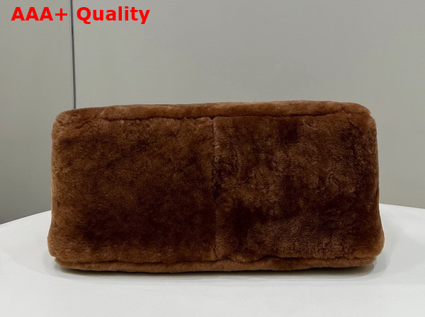 Fendi O Lock Zipper Brown Sheepskin Bag Replica