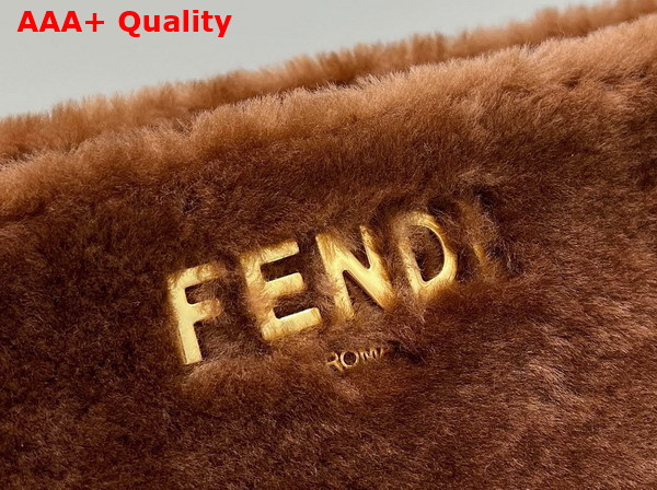 Fendi O Lock Zipper Brown Sheepskin Bag Replica