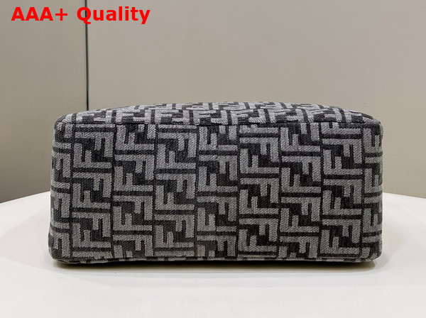 Fendi O Lock Zipper Dark Gray Tapestry Fabric Bag Replica