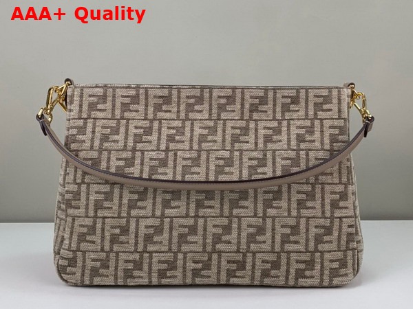 Fendi O Lock Zipper Dove Gray Tapestry Fabric Bag Replica