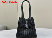 Fendi Origami Medium Black Interlaced Leather Bag that Can be Transformed Replica