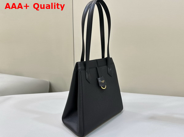 Fendi Origami Medium Black Leather Bag that Can be Transformed Replica