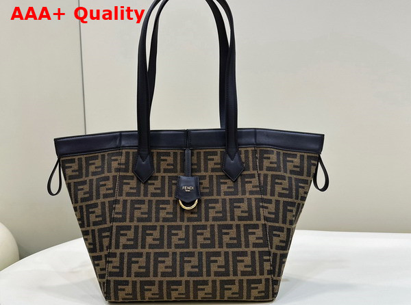 Fendi Origami Medium Brown FF Jacquard Fabric Bag that Can be Transformed Replica