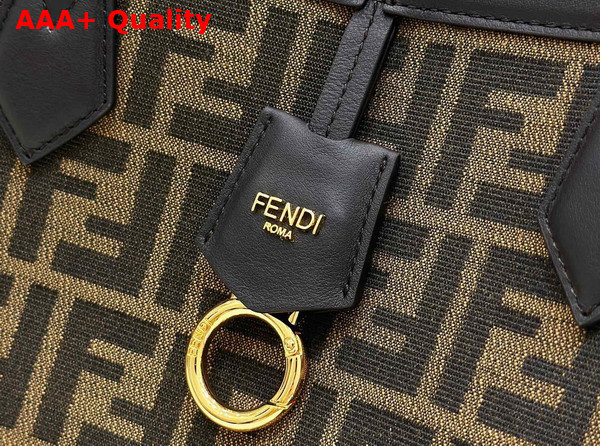 Fendi Origami Medium Brown FF Jacquard Fabric Bag that Can be Transformed Replica