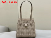 Fendi Origami Medium Dove Gray Interlaced Leather Bag that Can be Transformed Replica