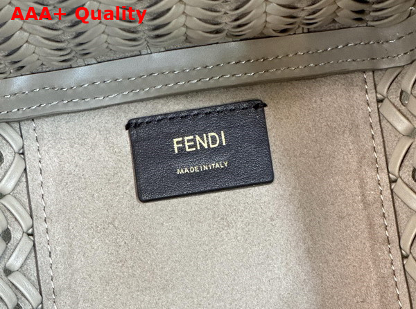 Fendi Origami Medium Dove Gray Interlaced Leather Bag that Can be Transformed Replica