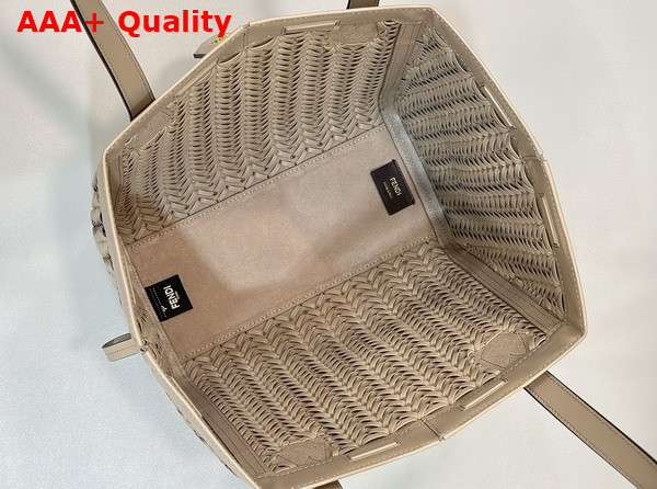 Fendi Origami Medium Dove Gray Interlaced Leather Bag that Can be Transformed Replica
