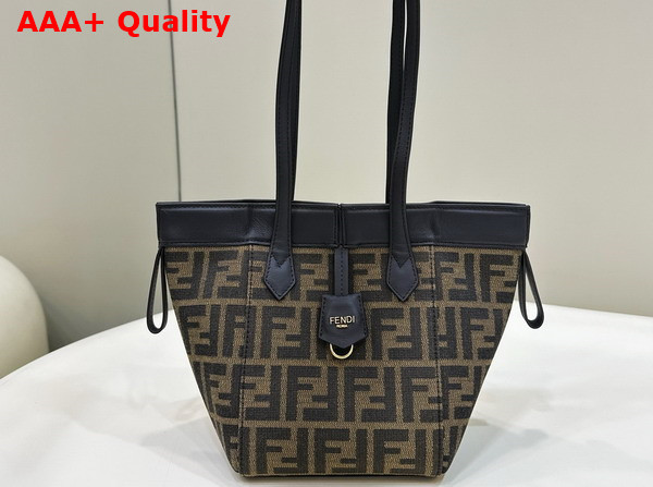 Fendi Origami Mini Brown FF Jacquard Fabric Bag that Can be Transformed Replica