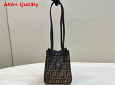Fendi Origami Mini Brown FF Jacquard Fabric Bag that Can be Transformed Replica