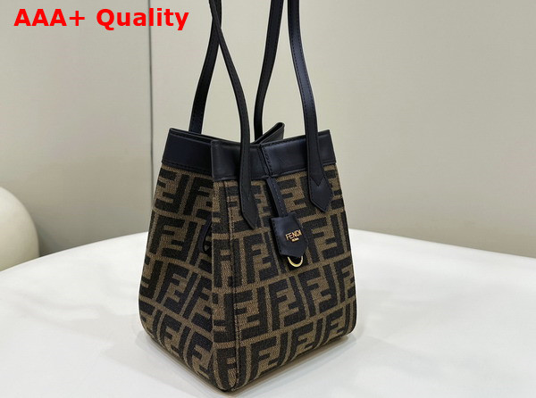 Fendi Origami Mini Brown FF Jacquard Fabric Bag that Can be Transformed Replica
