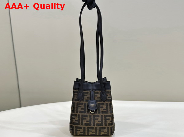 Fendi Origami Mini Brown FF Jacquard Fabric Bag that Can be Transformed Replica