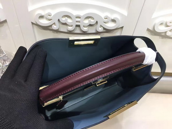 Fendi Oversized Peekaboo Handbag in Burgundy Calfskin For Sale