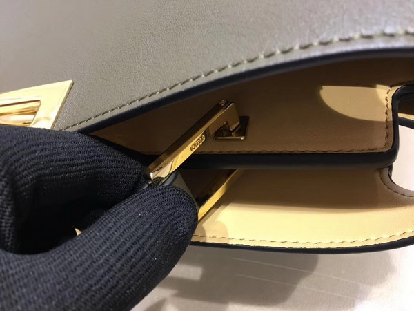 Fendi Oversized Peekaboo Handbag in Khaki Calfskin For Sale