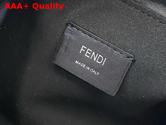 Fendi Pack Medium Pouch Bag with Drawstring Black Nappa Leather with Yellow FENDI ROMA Replica