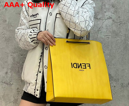 Fendi Pack Medium Shopping Bag Yellow Leather Bag Replica