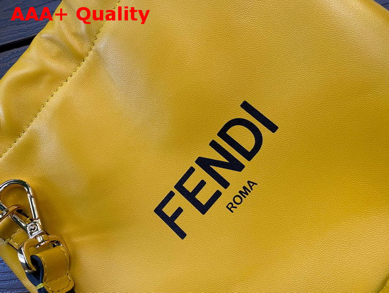 Fendi Pack Small Pouch Bag with Drawstring Yellow Nappa Leathe ROMA Replica