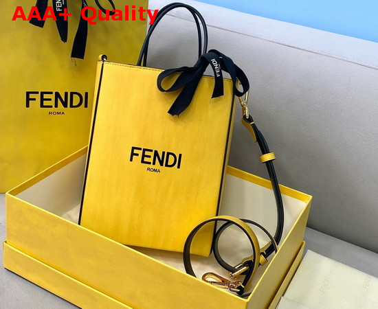 Fendi Pack Small Shopping Bag Yellow Leather Bag Replica