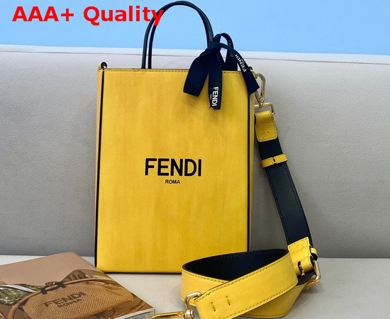 Fendi Pack Small Shopping Bag Yellow Leather Bag Replica