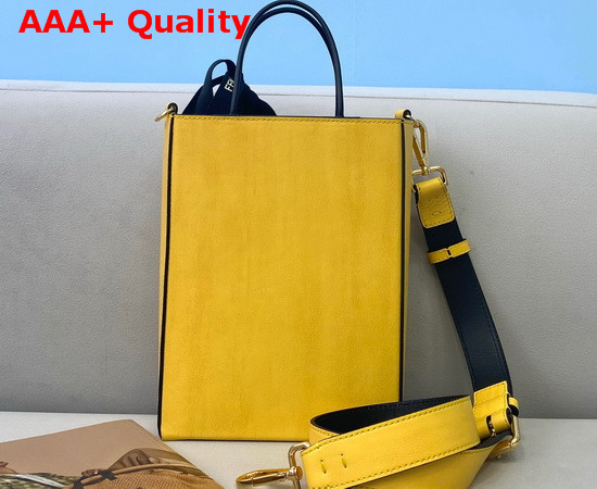 Fendi Pack Small Shopping Bag Yellow Leather Bag Replica