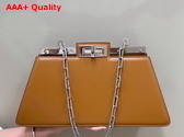 Fendi Peekaboo Cut Medium Brown Leather Bag Replica