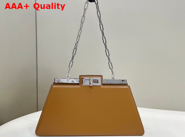 Fendi Peekaboo Cut Medium Brown Leather Bag Replica