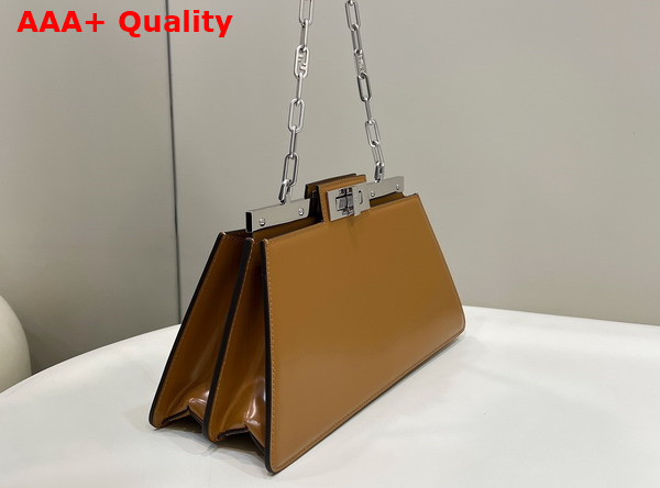 Fendi Peekaboo Cut Medium Brown Leather Bag Replica