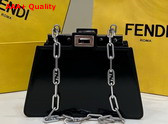 Fendi Peekaboo Cut Petite Black Leather Bag Replica
