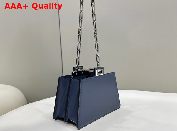 Fendi Peekaboo Cut Petite Blue Leather Bag Replica