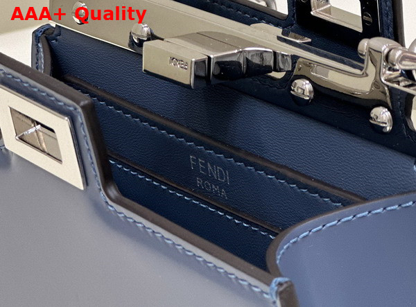 Fendi Peekaboo Cut Petite Blue Leather Bag Replica