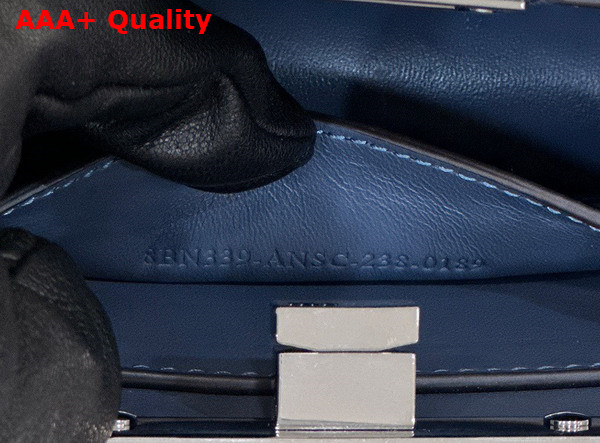 Fendi Peekaboo Cut Petite Blue Leather Bag Replica