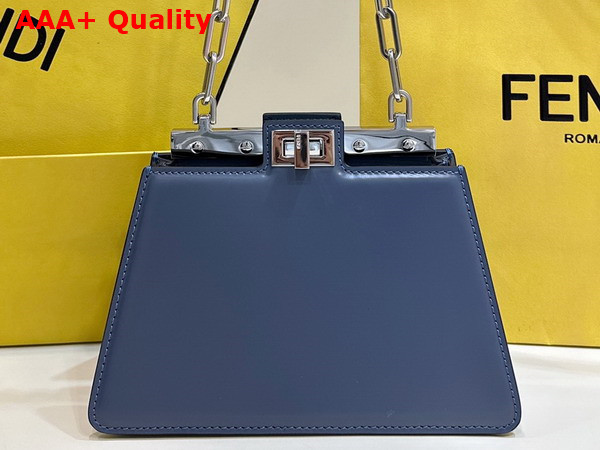 Fendi Peekaboo Cut Petite Blue Leather Bag Replica