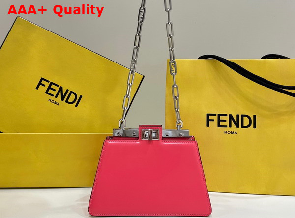 Fendi Peekaboo Cut Petite Pink Leather Bag Replica