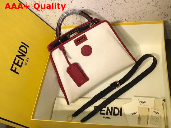 Fendi Peekaboo Defender Black Bag with White Cover Replica