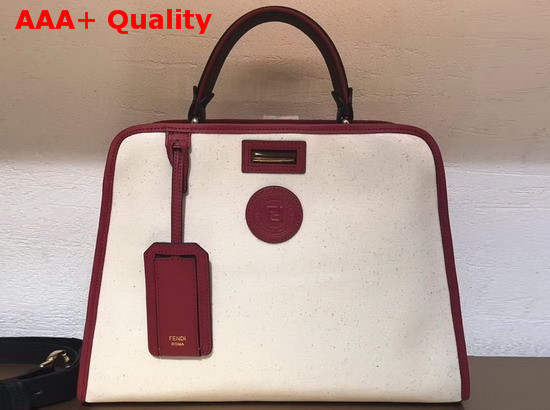 Fendi Peekaboo Defender Black Bag with White Cover Replica