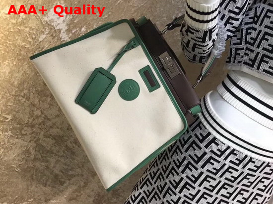 Fendi Peekaboo Defender Brown Leather Bag with White Cover Replica